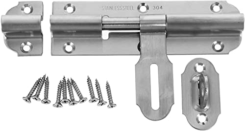 BTYKUYOO Torriegel, Schubriegel Türschloss Haspe Schubriegel Türschloss Haspe, Torriegel, Set Barrel Bolt Lock Türsicherheitsschloss Fenster Türriegel Türriegel mit Schloss 18X8. 5cm von BTYKUYOO