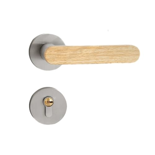 BTYKUYOO Zinklegierung Goldene Holzmaserung Türschloss Badezimmer Türgriff Schloss Diebstahlsicherung Zylinder Möbelbeschläge von BTYKUYOO