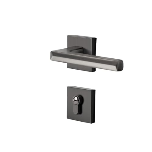 BTYKUYOO Zinklegierung Split Innentürschloss Einfacher schwarzer Schlafzimmer-Studien-Magnet-Stiller Türgriff(Galaxy Gray Silent Model) von BTYKUYOO