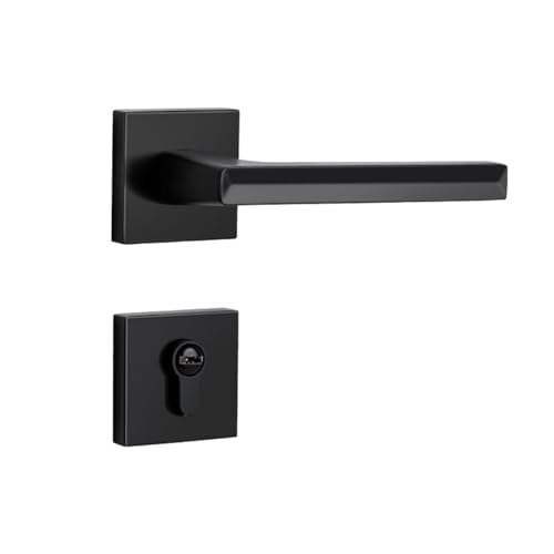 BTYKUYOO Zinklegierung Split Innentürschloss Einfacher schwarzer Schlafzimmer-Studien-Magnet-Stiller Türgriff(Matte Black Silent Model) von BTYKUYOO
