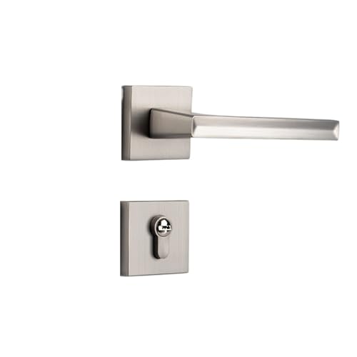 BTYKUYOO Zinklegierung Split Innentürschloss Einfacher schwarzer Schlafzimmer-Studien-Magnet-Stiller Türgriff(Nickel Silent Model) von BTYKUYOO