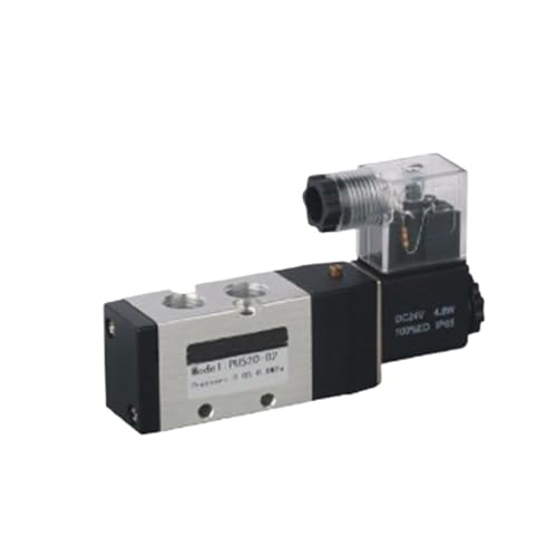 PU520 Magnetventil 1/4 3/8 1/2 Steuerventil Elektrisches Pneumatikventil Zwei-Wege-Fünfwege for Automatisierungssystem(Schwarz,PU520 02 G1-4 2-5Way) von BTYKUYOO