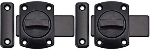 Torriegel,Schieberiegel Türschloss HaspeSchieberiegel Türschloss Haspe,Torriegel,2pcs Home Barn Doors Alloy Windows Schiebegriff Duty Door Window Black Bolts Hardware Robust for Accessory Rotate Latch von BTYKUYOO