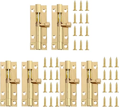 Torriegel,Schieberiegel Türschloss HaspeSchieberiegel Türschloss Haspe,Torriegel,6pcs Badezimmer Scheunenbeschläge Schuppenriegel mit Kupfertüren Holzsicherheit for Fang Haspe Riegel Breite Fenster Sc von BTYKUYOO