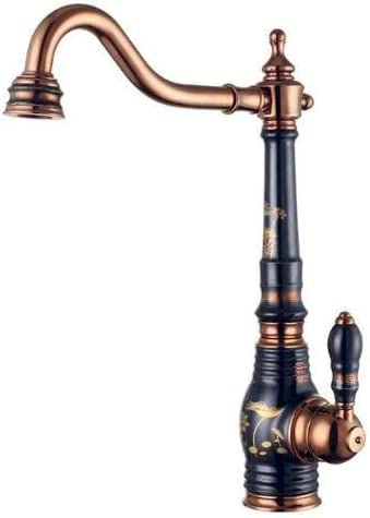 Ausziehbare Spültischarmatur, Bar Bauernhaus Küche Wasserhahn Einzigen Griff Chrom Messing Porzellan Swivel(Dark Khaki) von BTYQKZVPM