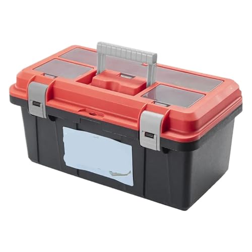 BTYQKZVPM Angelzubehör-Organizer, 2-seitiger Werkzeugkastendeckel-Teiler-Organizer(Red Black,38x22x19cm) von BTYQKZVPM