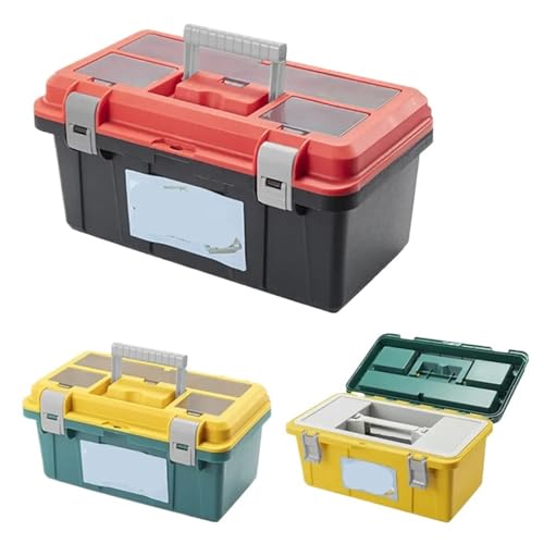 BTYQKZVPM Angelzubehör-Organizer, 2-seitiger Werkzeugkastendeckel-Teiler-Organizer(Yellow Green,33x19.5x16.5cm) von BTYQKZVPM