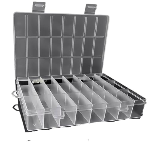 BTYQKZVPM Angelzubehör-Organizer, 24 Grid doppelseitig Faltbare Kunststoffteile Organizer Box mit Trennwänden Multicolor(White) von BTYQKZVPM