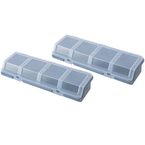 Angelzubehör-Organizer, Kunststoff-Aufbewahrungsbox, Schrauben-Organizer, Werkzeugteilbehälter mit Deckel, 4 Fächer, 2 Stück, mehrfarbig(Color 1) von BTYQKZVPM