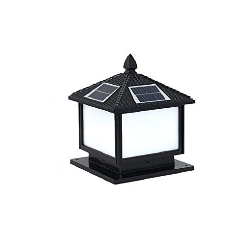 BTYQKZVPM Außenzaunpfostenleuchten, Solar LED Säulenleuchte Antik Messing/Schwarz 30-45cm IP65 Wasserdicht Außen Gartenbeleuchtung(Black) von BTYQKZVPM
