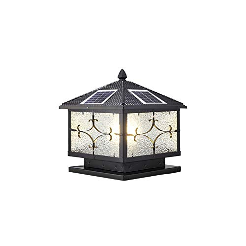 BTYQKZVPM Außenzaunpfostenleuchten, Solarsäulenleuchte LED Aluminiumdruckguss Outdoor Garten Hof Wandpfostenleuchte Multicolor(Bronze) von BTYQKZVPM