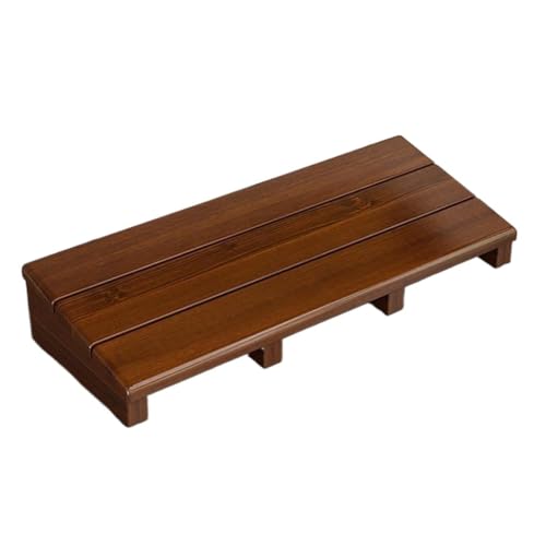 BTYQKZVPM Fußstütze für das Büro, ergonomischer Fußhocker, Fußstütze aus Holz for unter den Schreibtisch, Braun, 100 x 30 x 11 cm von BTYQKZVPM