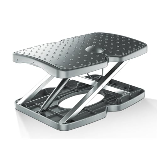 BTYQKZVPM Fußstütze für das Büro, ergonomischer Fußhocker, Höhenverstellbare Fußstütze unter dem Schreibtisch, Grau, 13,5–30 cm von BTYQKZVPM