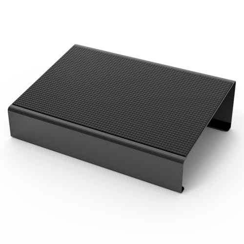 BTYQKZVPM Fußstütze für das Büro, ergonomischer Fußhocker, Tragbare Fußstütze for unter dem Schreibtisch, 40 x 30 x 13 cm, schwarzer Neigungswinkel, Metall(Black B) von BTYQKZVPM