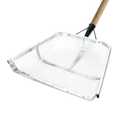 BTYQKZVPM Garten-Erde-Kompost-Sieb, Gartenerde-Siebschaufel Edelstahl 43x33cm mit 0,4x0,4cm und 1,2x1,2cm Maschenweite(Mesh 1.2 x 1.2 cm) von BTYQKZVPM