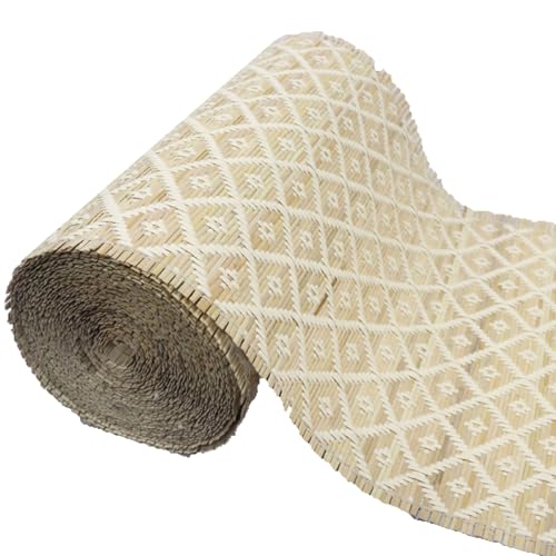 BTYQKZVPM Garten-Schilfrollgitter, Natürliche Rattan-Gurtbandrolle, mehrere Größen, for Heimwerker, Basteln, Möbelreparatur, Stuhl, Rohrgeflecht, Rattanplatten, Zubehör(15.7X118inch) von BTYQKZVPM