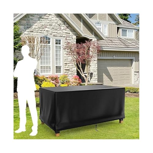 BTYQKZVPM Gartenmöbelabdeckungen, wasserdichte Schutzhülle for Gartenmöbel aus 420D-Oxford-Stoff mit Kordelzug, UV-Schutz, mehrere Größen, Schwarz(230x165x80cm) von BTYQKZVPM