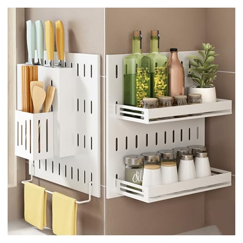 BTYQKZVPM Küchen-Stecktafel-Organizer, Edelstahl-Speicher-Lochbrett-Wand-montiertes Pegboard-Kit Weiß Mehrere Größen(Style 1) von BTYQKZVPM