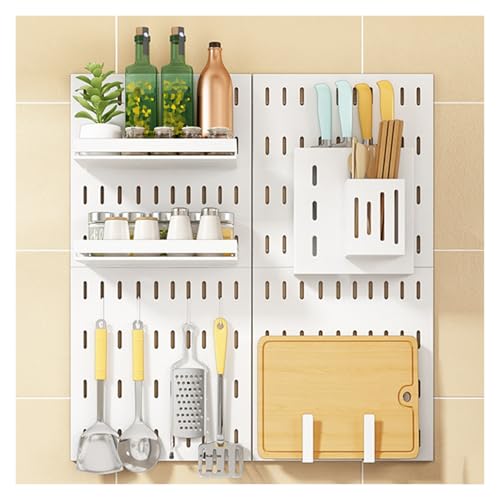 BTYQKZVPM Küchen-Stecktafel-Organizer, Edelstahl-Speicher-Lochbrett-Wand-montiertes Pegboard-Kit Weiß Mehrere Größen(Style 2) von BTYQKZVPM