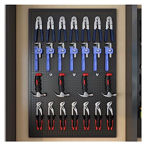 BTYQKZVPM Küchen-Stecktafel-Organizer, Metall Pegboard Tool Organizer Kit Wand Montiert Mit Haken Multicolor Mehrere Größen(Black,30x100cm) von BTYQKZVPM
