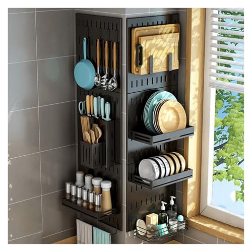 BTYQKZVPM Küchen-Stecktafel-Organizer, Metall-Pegboard-Wand-Organizer-Kit Schwarz Mehrere Größen mit Zubehör(Style 7) von BTYQKZVPM