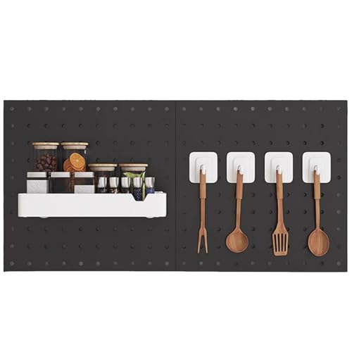 BTYQKZVPM Küchen-Stecktafel-Organizer, Metall-Stecktafel-Organizer-Set, Schwarz und Weiß, mehrere Größen, 2er- bis 6er-Pack(Black,Style 1) von BTYQKZVPM