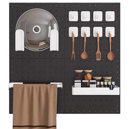 BTYQKZVPM Küchen-Stecktafel-Organizer, Metall-Stecktafel-Organizer-Set, Schwarz und Weiß, mehrere Größen, 2er- bis 6er-Pack(Black,Style 3) von BTYQKZVPM