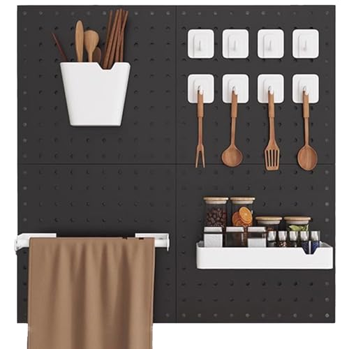 BTYQKZVPM Küchen-Stecktafel-Organizer, Metall-Stecktafel-Organizer-Set, Schwarz und Weiß, mehrere Größen, 2er- bis 6er-Pack(Black,Style 4) von BTYQKZVPM