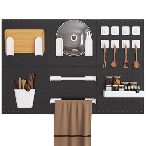 BTYQKZVPM Küchen-Stecktafel-Organizer, Metall-Stecktafel-Organizer-Set, Schwarz und Weiß, mehrere Größen, 2er- bis 6er-Pack(Black,Style 5) von BTYQKZVPM