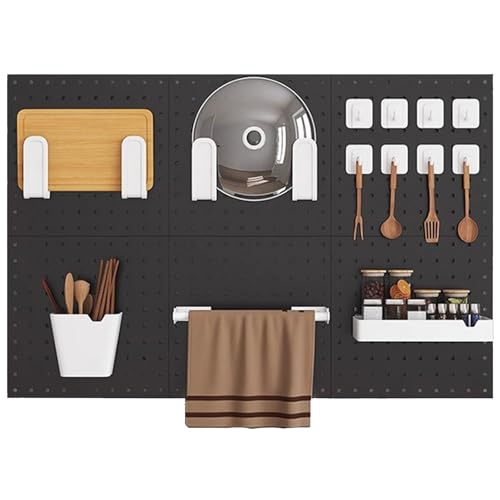 BTYQKZVPM Küchen-Stecktafel-Organizer, Metall-Stecktafel-Organizer-Set, Schwarz und Weiß, mehrere Größen, 2er- bis 6er-Pack(Black,Style 6) von BTYQKZVPM