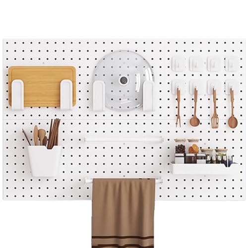 BTYQKZVPM Küchen-Stecktafel-Organizer, Metall-Stecktafel-Organizer-Set, Schwarz und Weiß, mehrere Größen, 2er- bis 6er-Pack(White,Style 5) von BTYQKZVPM