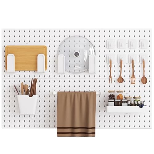 BTYQKZVPM Küchen-Stecktafel-Organizer, Metall-Stecktafel-Organizer-Set, Schwarz und Weiß, mehrere Größen, 2er- bis 6er-Pack(White,Style 6) von BTYQKZVPM