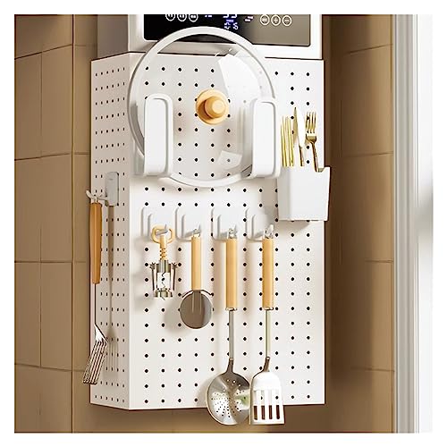 BTYQKZVPM Küchen-Stecktafel-Organizer, Metall-Wandhalterung Pegboard Organizer Kit mit Lagerregal Haken weiß mehrere Größen(40x17x40cm) von BTYQKZVPM