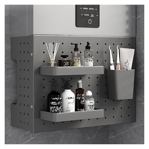 BTYQKZVPM Küchen-Stecktafel-Organizer, Pegboard Organizer Kit Metall Wandhalterung Display Lochplatte mit Zubehör Schwarz Mehrere Größen(38x17x30cm) von BTYQKZVPM