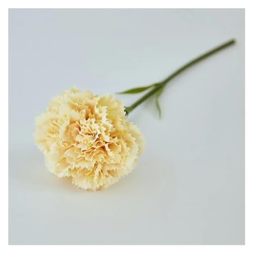 BTYQKZVPM Kunstblumen, 10er-Packung mehrfarbige künstliche Seidennelken, 28 cm(Light Yellow) von BTYQKZVPM