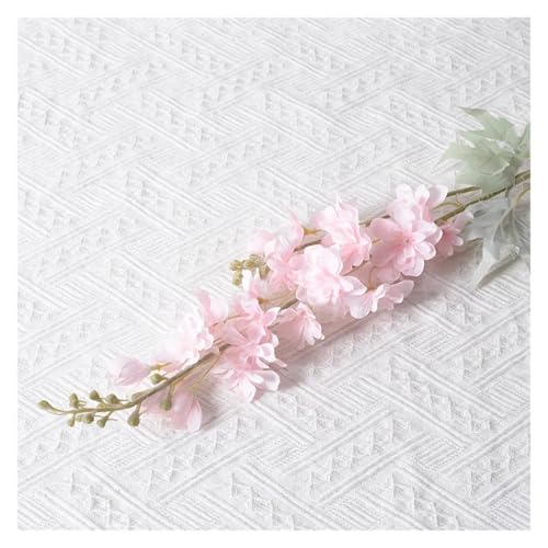 BTYQKZVPM Kunstblumen, 2 Gabeln beflockte Delphinium Hyazinthen Seidenblumen Multicolor 5er-Pack(Pink) von BTYQKZVPM