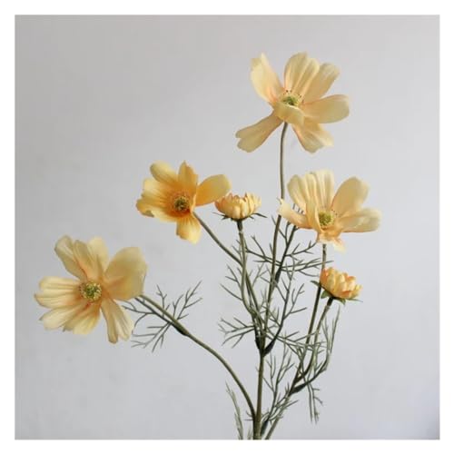 BTYQKZVPM Kunstblumen, 5er-Pack künstliche Kosmos-Seidenblumen, Mehrfarbig, 60 cm(Light Orange) von BTYQKZVPM