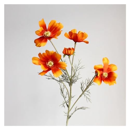 BTYQKZVPM Kunstblumen, 5er-Pack künstliche Kosmos-Seidenblumen, Mehrfarbig, 60 cm(Orange Color) von BTYQKZVPM
