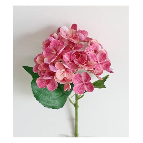 BTYQKZVPM Kunstblumen, 5er-Packung 40 cm große, mehrfarbige künstliche Hortensienblüten(Rose Red) von BTYQKZVPM