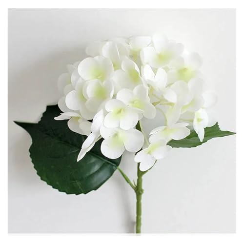 BTYQKZVPM Kunstblumen, 5er-Packung 40 cm große, mehrfarbige künstliche Hortensienblüten(White Yellow Heart) von BTYQKZVPM