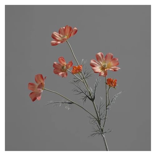 BTYQKZVPM Kunstblumen, Künstlicher Gesangju-Blumenzweig, 5er-Pack, Mehrfarbig(Coral Pink) von BTYQKZVPM