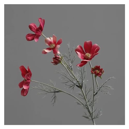 BTYQKZVPM Kunstblumen, Künstlicher Gesangju-Blumenzweig, 5er-Pack, Mehrfarbig(Dark Pink) von BTYQKZVPM