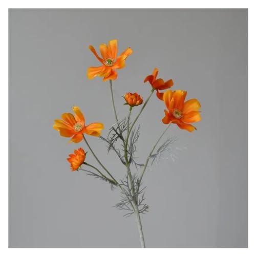 BTYQKZVPM Kunstblumen, Künstlicher Gesangju-Blumenzweig, 5er-Pack, Mehrfarbig(Orange) von BTYQKZVPM