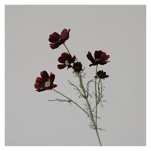 BTYQKZVPM Kunstblumen, Künstlicher Gesangju-Blumenzweig, 5er-Pack, Mehrfarbig(Wine Red) von BTYQKZVPM