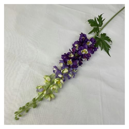 BTYQKZVPM Kunstblumen, Packung mit 5 Delphinium-Kunstblumen, Mehrfarbig, 106 cm, for Hochzeitsdekoration(Dark Purple) von BTYQKZVPM