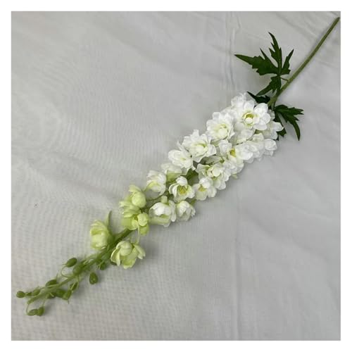 BTYQKZVPM Kunstblumen, Packung mit 5 Delphinium-Kunstblumen, Mehrfarbig, 106 cm, for Hochzeitsdekoration(Milk White) von BTYQKZVPM