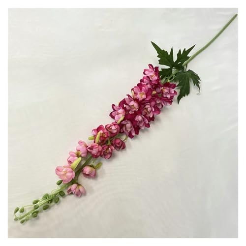 BTYQKZVPM Kunstblumen, Packung mit 5 Delphinium-Kunstblumen, Mehrfarbig, 106 cm, for Hochzeitsdekoration(Rose Red) von BTYQKZVPM