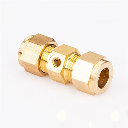 BTYQKZVPM Messingdüse, 10 STÜCKE 3/8 "Schnellverbinder Gerade Verbindungsdüsen Sitz 10/24 UNC Hochdruck Beschlagen Kühlsystem Armaturen T-stück(Gold,Onehole Connector) von BTYQKZVPM