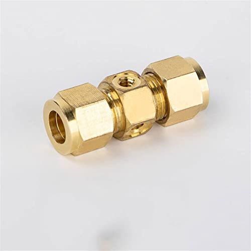 BTYQKZVPM Messingdüse, 10 STÜCKE 3/8 "Schnellverbinder Gerade Verbindungsdüsen Sitz 10/24 UNC Hochdruck Beschlagen Kühlsystem Armaturen T-stück(Gold,Twohole Joint 120°) von BTYQKZVPM