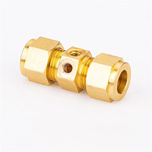 BTYQKZVPM Messingdüse, 10 STÜCKE 3/8 "Schnellverbinder Gerade Verbindungsdüsen Sitz 10/24 UNC Hochdruck Beschlagen Kühlsystem Armaturen T-stück(Gold,Twohole Joint 60°) von BTYQKZVPM